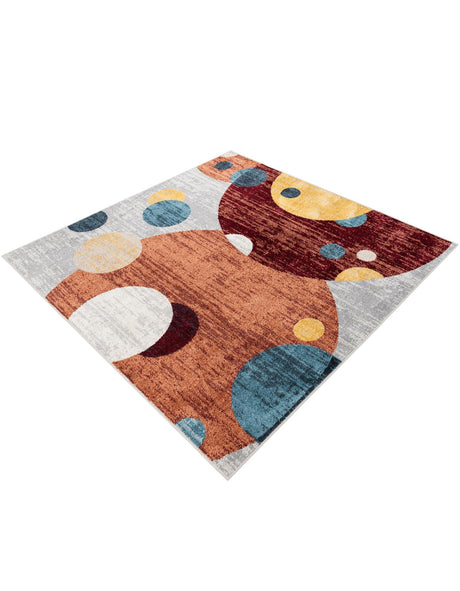 Washable Multicolor 5' 3 x 5' 3 Kamala Washable Square Area Rug Easy to Clean Stain Resistant & Durable 100% Polyester Spill-Friendly Carpet for Sale at Rug Engine