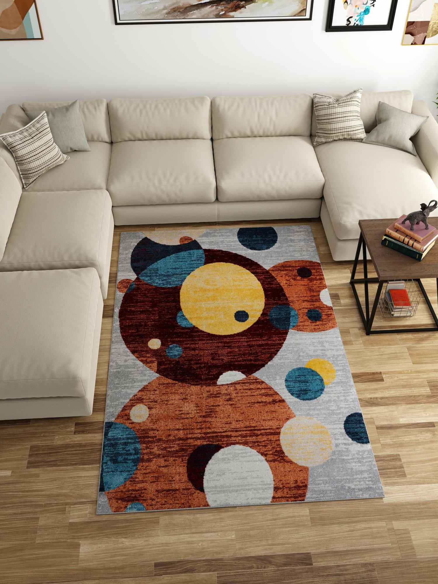 Washable Multicolor 9' x 12' Kamala Washable Rectangle Area Rug Easy to Clean Stain Resistant & Durable 100% Polyester Spill-Friendly Carpet for Sale at Rug Engine