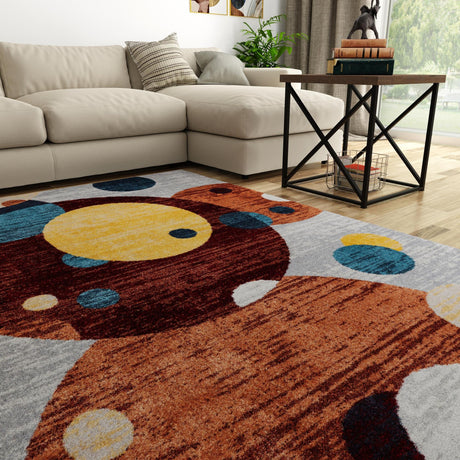 Washable Multicolor 9' x 12' Kamala Washable Rectangle Area Rug Easy to Clean Stain Resistant & Durable 100% Polyester Spill-Friendly Carpet for Sale at Rug Engine
