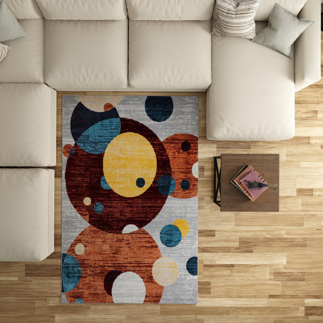 Multicolor 5' 3 x 8' Kamala Washable Rectangle Rug