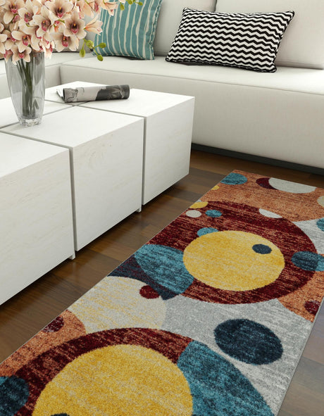 Washable Multicolor 2' x 8' Kamala Washable Runner Area Rug Easy to Clean Stain Resistant & Durable 100% Polyester Spill-Friendly Carpet for Sale at Rug Engine