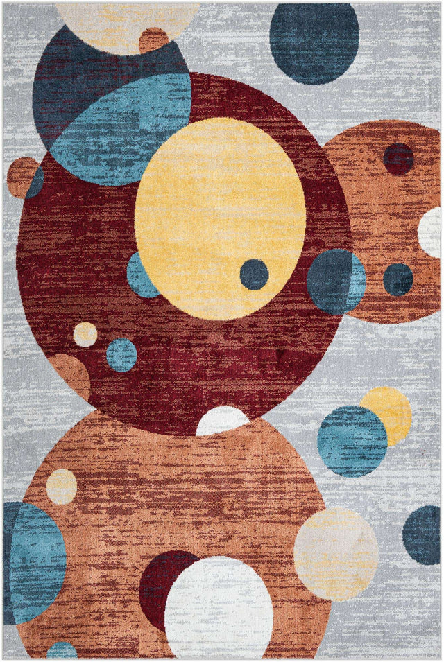 Washable Multicolor 6' 1 x 9' Kamala Washable Rectangle Area Rug Easy to Clean Stain Resistant & Durable 100% Polyester Spill-Friendly Carpet for Sale at Rug Engine