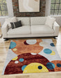 Washable Multicolor 7' 10 x 7' 10 Kamala Washable Square Area Rug Easy to Clean Stain Resistant & Durable 100% Polyester Spill-Friendly Carpet for Sale at Rug Engine