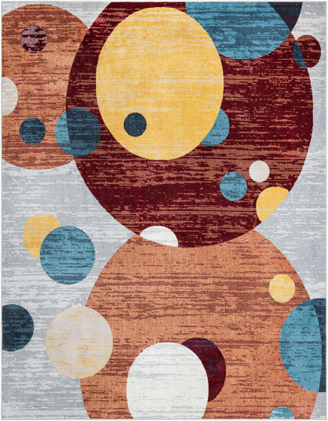 Washable Multicolor 7' 10 x 10' Kamala Washable Rectangle Area Rug Easy to Clean Stain Resistant & Durable 100% Polyester Spill-Friendly Carpet for Sale at Rug Engine