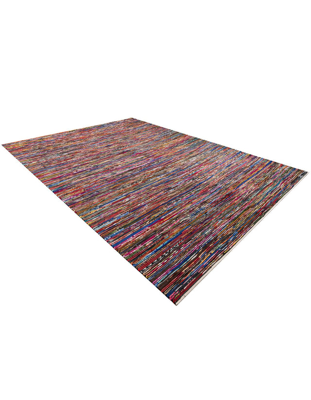 Multicolor Black 10' x 14' 1 Chindi Cotton Rectangle Rug