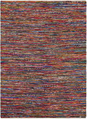 Multicolor Black 10' x 14' 1 Chindi Cotton Rectangle Rug