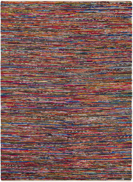 Multicolor Black 10' x 14' 1 Chindi Cotton Rectangle Rug