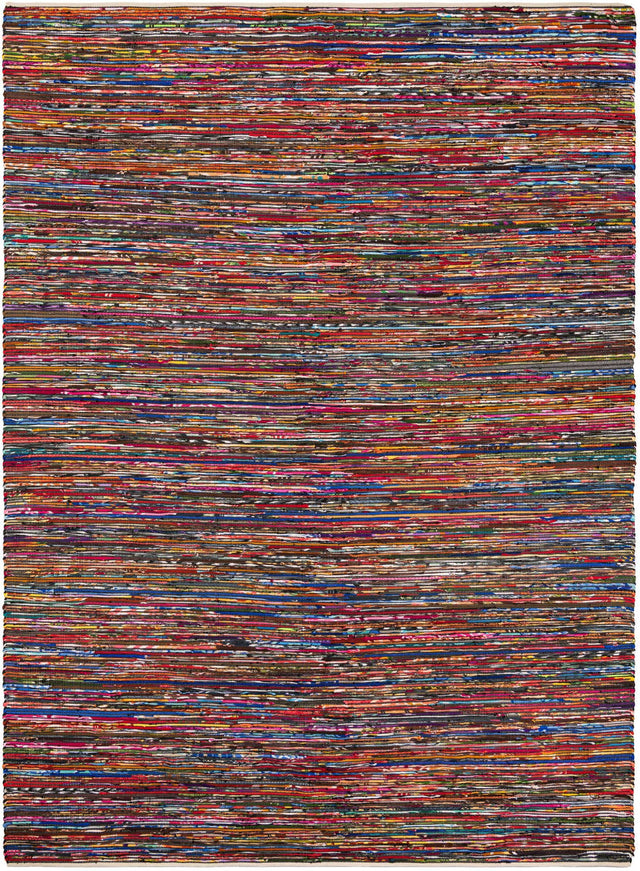 Multicolor Black 10' x 14' 1 Chindi Cotton Rectangle Rug