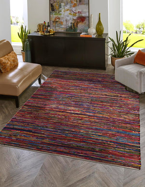 Multicolor Black 9' x 12' Chindi Cotton Rectangle Area Rug Interior Design Home Decor Carpet Mat for Sale at Rug Engine