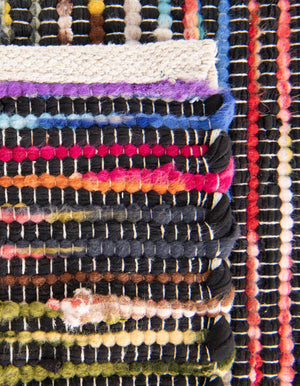 Multicolor Black 6' 1 x 9' Chindi Cotton Rectangle Rug