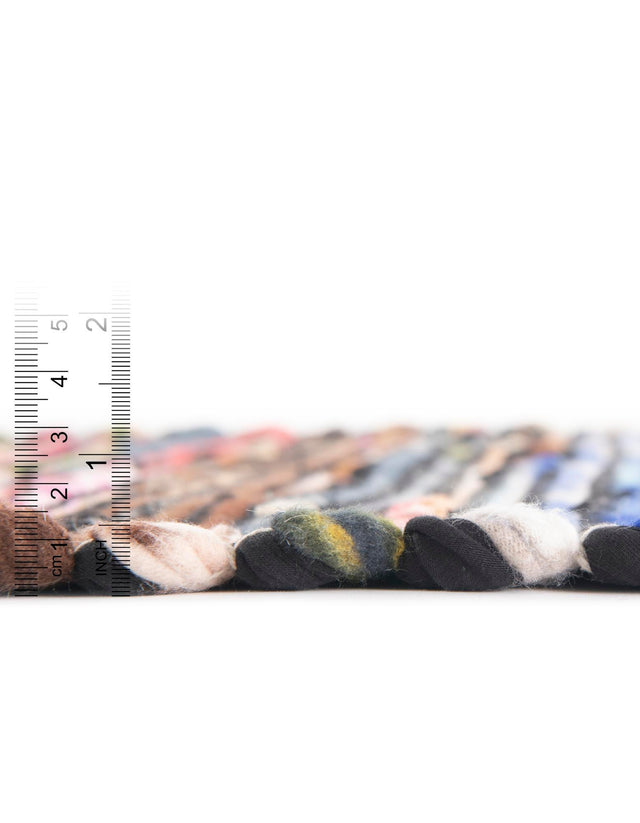 Multicolor Black 3' x 10' Chindi Cotton Runner Rug