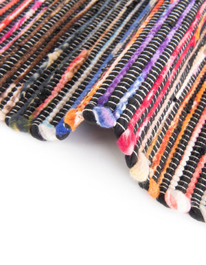 Multicolor Black 2' x 8' Chindi Cotton Runner Rug