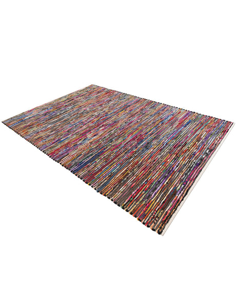 Multicolor Black 6' 1 x 9' Chindi Cotton Rectangle Area Rug Interior Design Home Decor Carpet Mat for Sale at Rug Engine