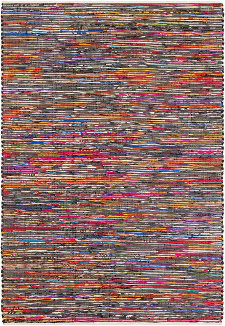 Multicolor Black 6' 1 x 9' Chindi Cotton Rectangle Rug