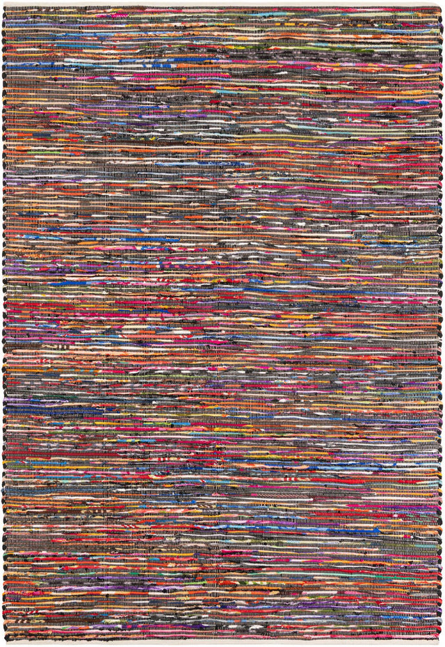Multicolor Black 6' 1 x 9' Chindi Cotton Rectangle Rug