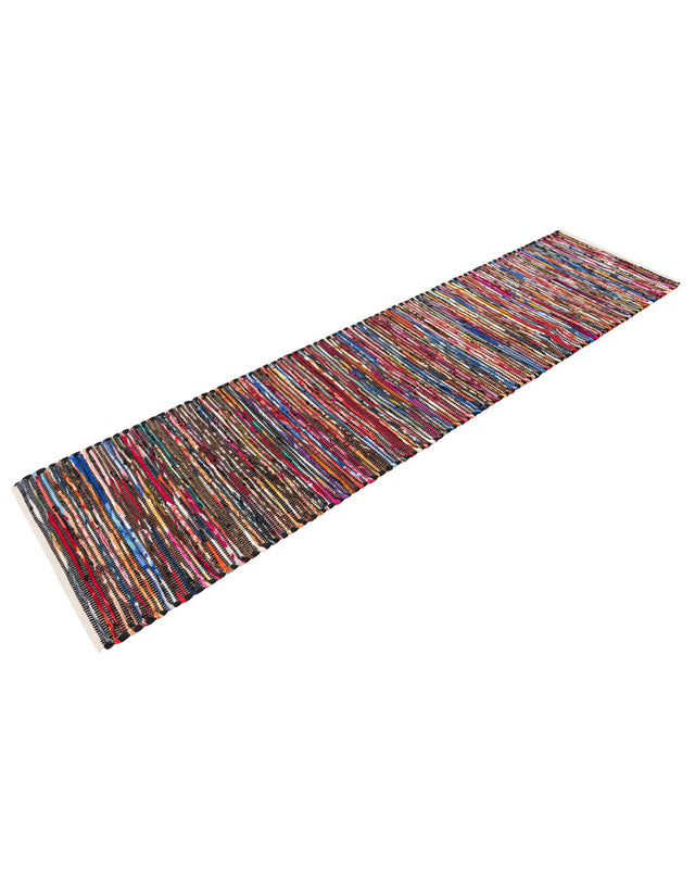 Multicolor Black 2' x 8' Chindi Cotton Runner Rug