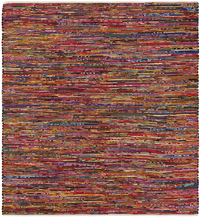 Multicolor Black 7' 10 x 7' 10 Chindi Cotton Square Area Rug Interior Design Home Decor Carpet Mat for Sale at Rug Engine