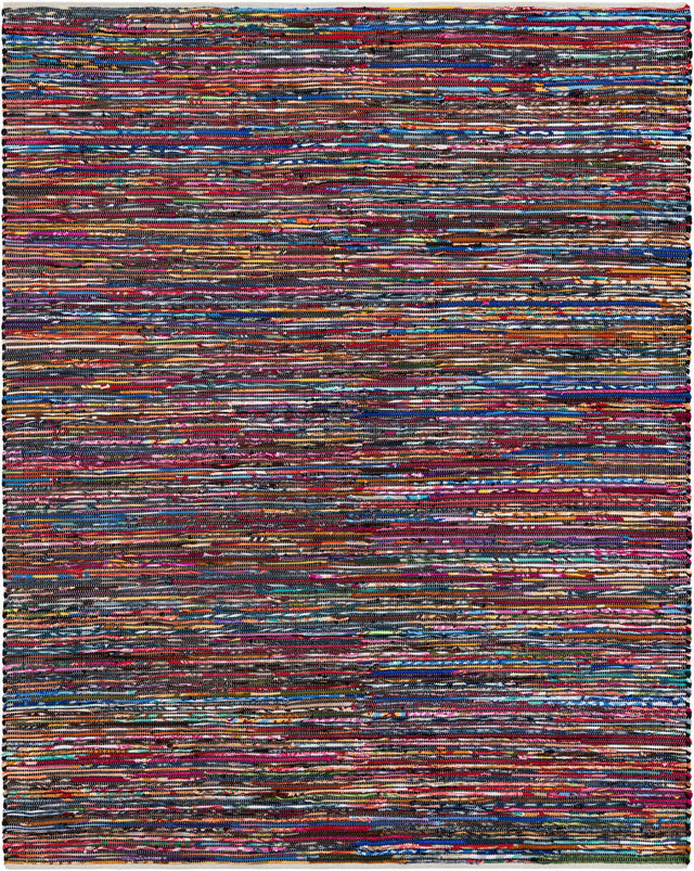 Multicolor Black 7' 10 x 10' Chindi Cotton Rectangle Area Rug Interior Design Home Decor Carpet Mat for Sale at Rug Engine