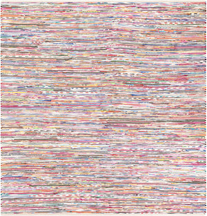 Multicolor White 10' x 10' Chindi Cotton Square Rug