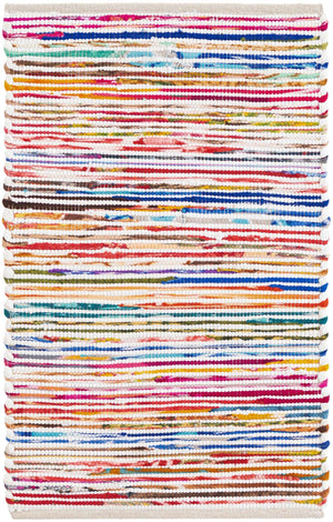 Multicolor White 2' x 3' 1 Chindi Cotton Rectangle Area Rug Interior Design Home Decor Carpet Mat for Sale at Rug Engine