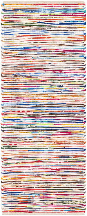 Multicolor White 2' x 5' 1 Chindi Cotton Runner Area Rug Interior Design Home Decor Carpet Mat for Sale at Rug Engine