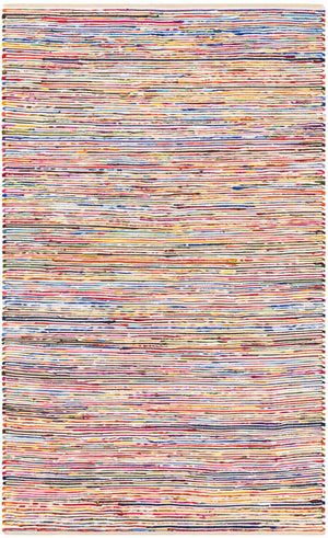 Multicolor White 5' 1 x 8' Chindi Cotton Rectangle Area Rug Interior Design Home Decor Carpet Mat for Sale at Rug Engine