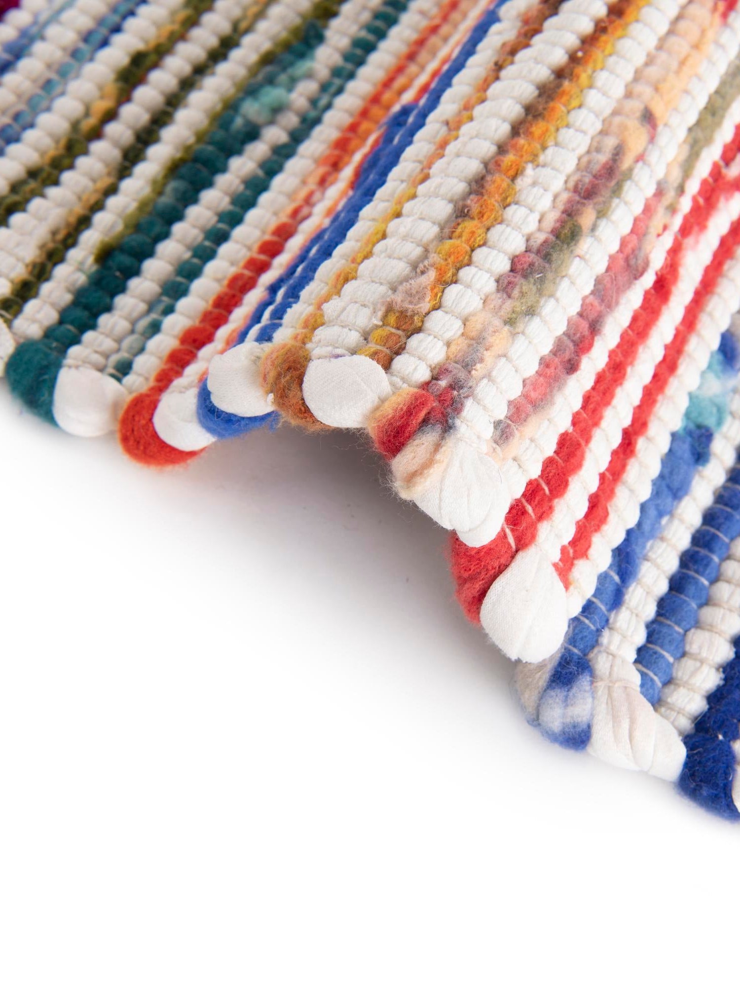 Multicolor White 2' x 8' Chindi Cotton Runner Area Rug Interior Design Home Decor Carpet Mat for Sale at Rug Engine