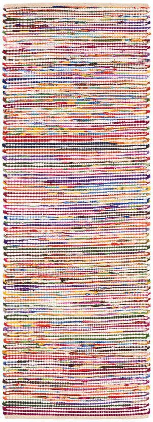 Multicolor White 2' x 6' 1 Chindi Cotton Runner Area Rug Interior Design Home Decor Carpet Mat for Sale at Rug Engine
