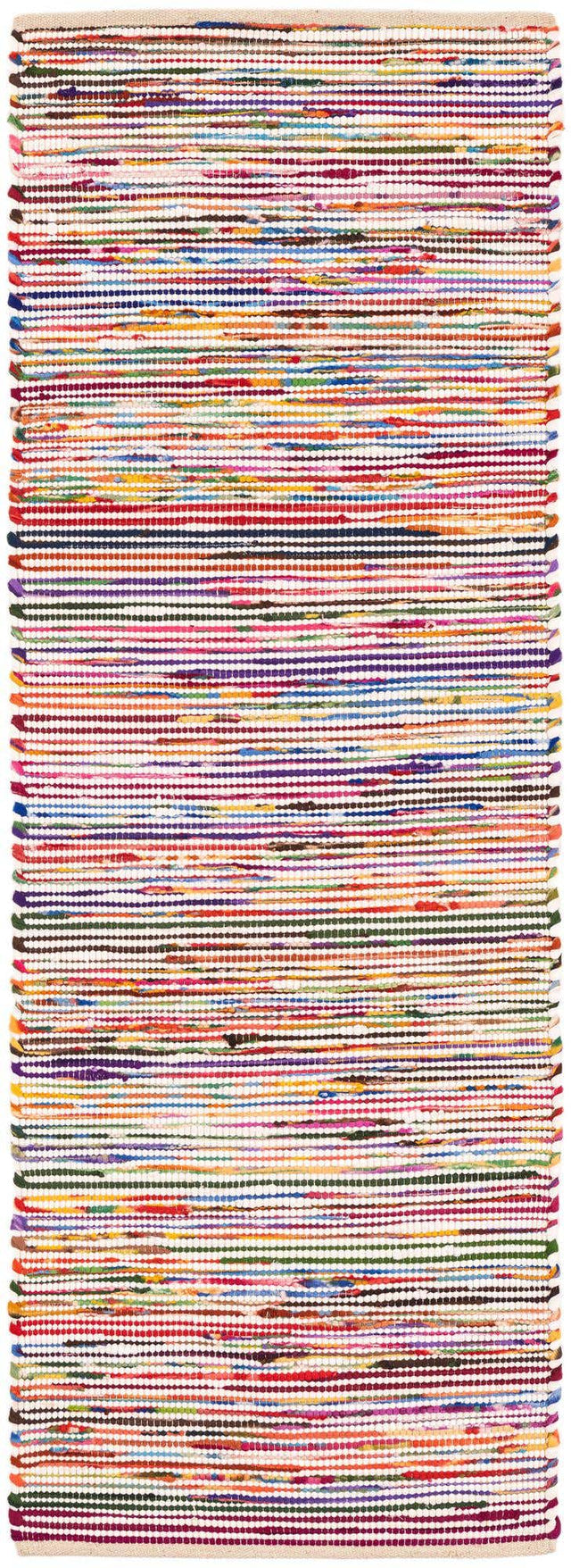 Multicolor White 2' x 6' 1 Chindi Cotton Runner Area Rug Interior Design Home Decor Carpet Mat for Sale at Rug Engine