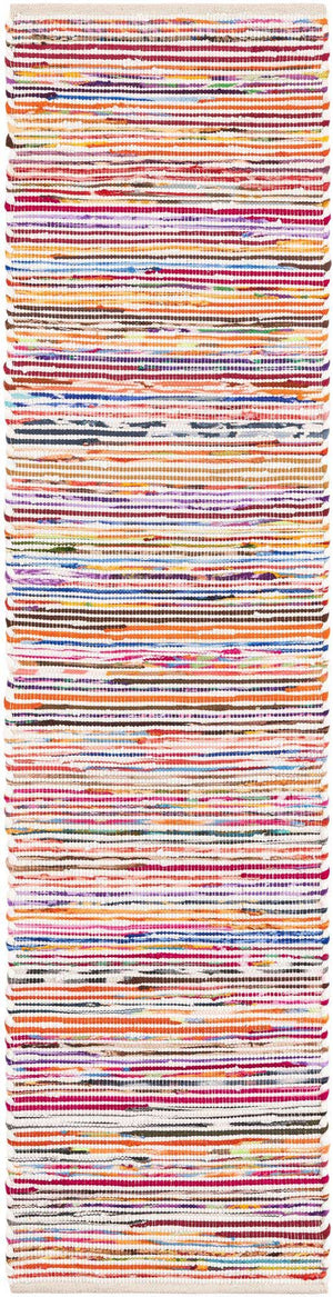 Multicolor White 2' x 8' Chindi Cotton Runner Area Rug Interior Design Home Decor Carpet Mat for Sale at Rug Engine