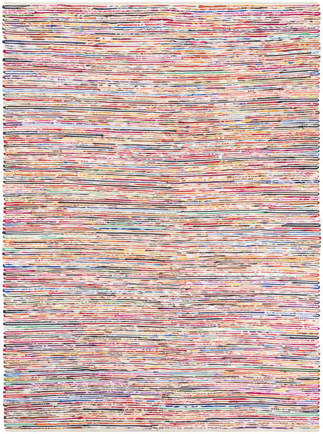 Multicolor White 9' x 12' Chindi Cotton Rectangle Area Rug Interior Design Home Decor Carpet Mat for Sale at Rug Engine