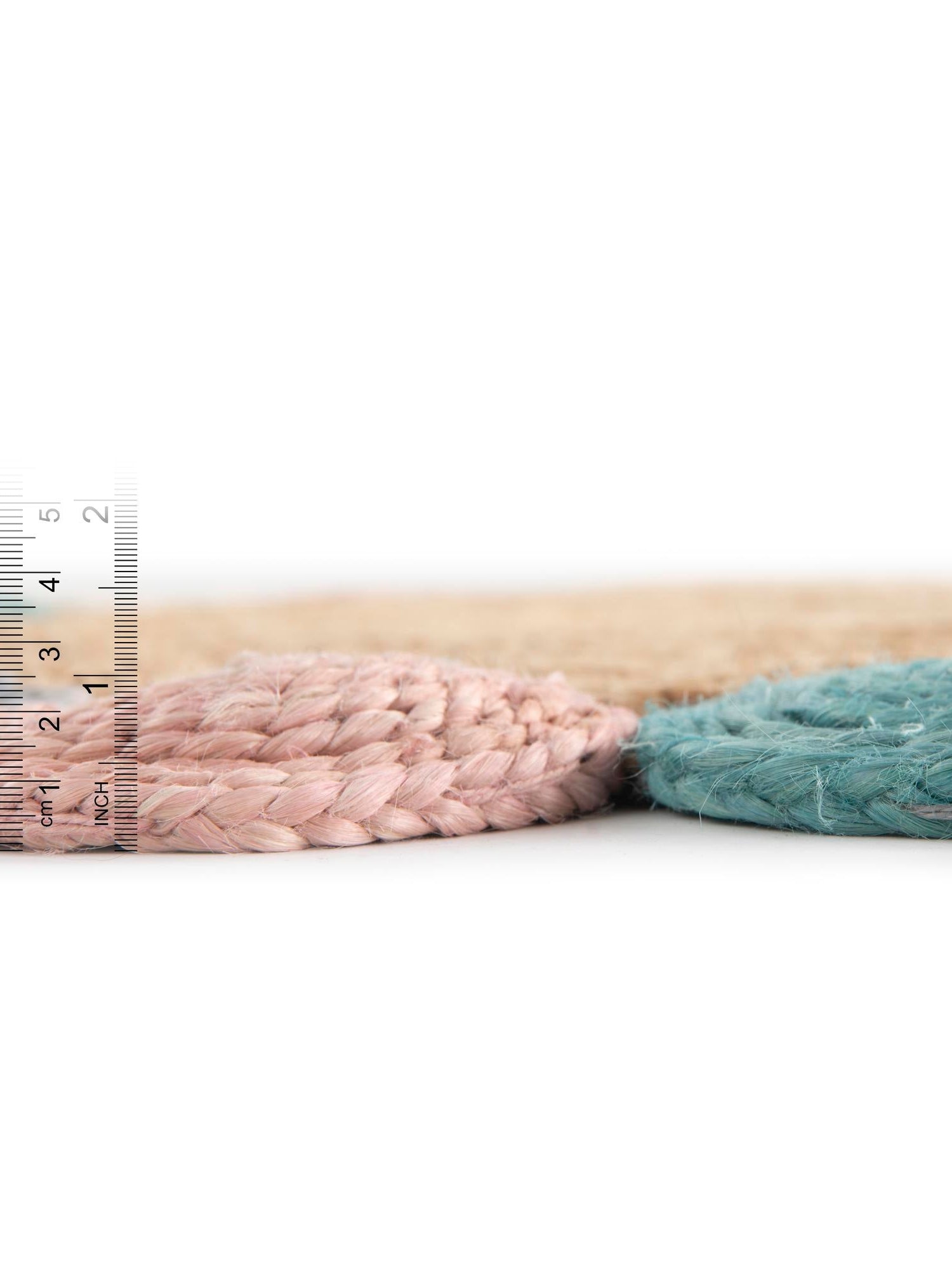 Multicolor 2' x 2' Braided Jute Round Area Rug 100% Jute Hand Braided Natural Eco-Friendly Boho Style Carpet for Living Rooms Dining Office Space Dorms for Sale at Rug Engine