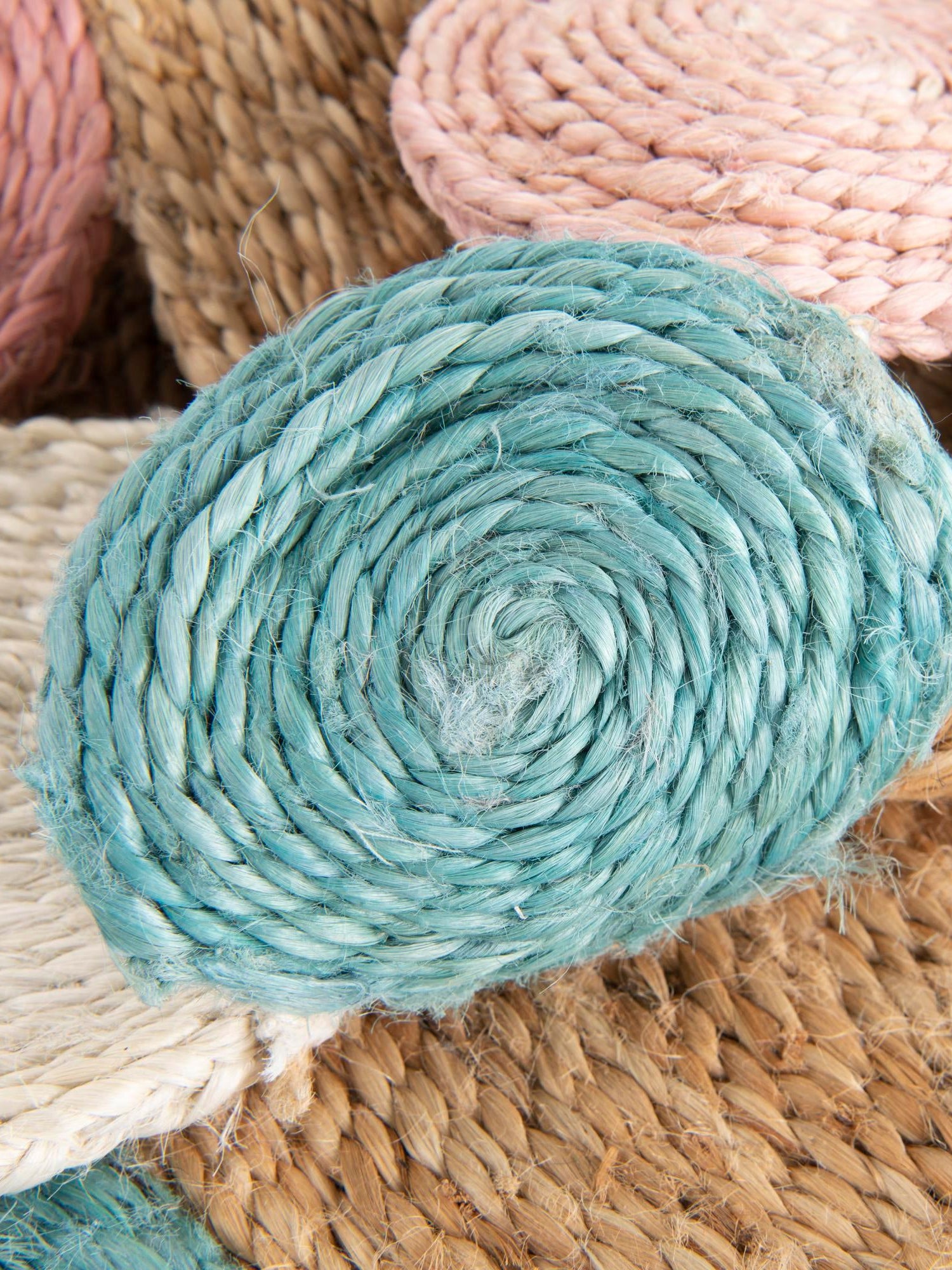 Multicolor 6' 1 x 6' 1 Braided Jute Round Area Rug 100% Jute Hand Braided Natural Eco-Friendly Boho Style Carpet for Living Rooms Dining Office Space Dorms for Sale at Rug Engine