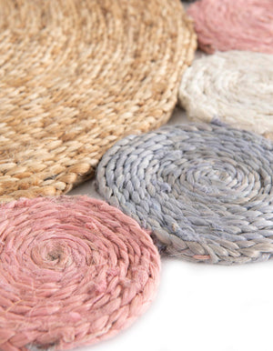 Multicolor 4' 1 x 4' 1 Braided Jute Round Rug