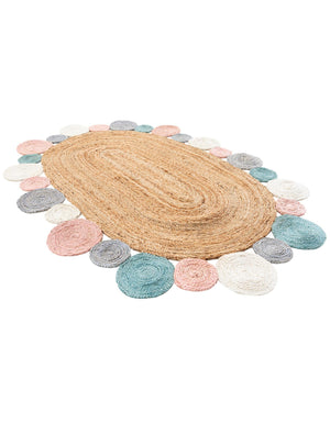 Multicolor 4' 1 x 6' 1 Braided Jute Oval Rug