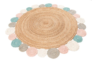 Multicolor 5' 1 x 5' 1 Braided Jute Round Rug