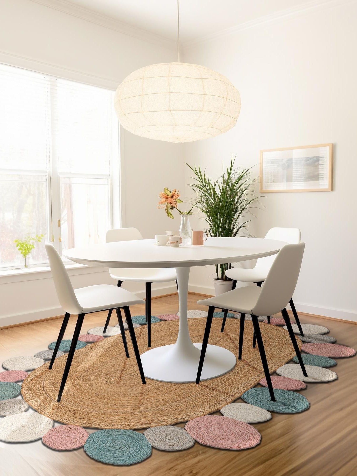 Multicolor 2' x 3' 1 Braided Jute Oval Area Rug 100% Jute Hand Braided Natural Eco-Friendly Boho Style Carpet for Living Rooms Dining Office Space Dorms for Sale at Rug Engine