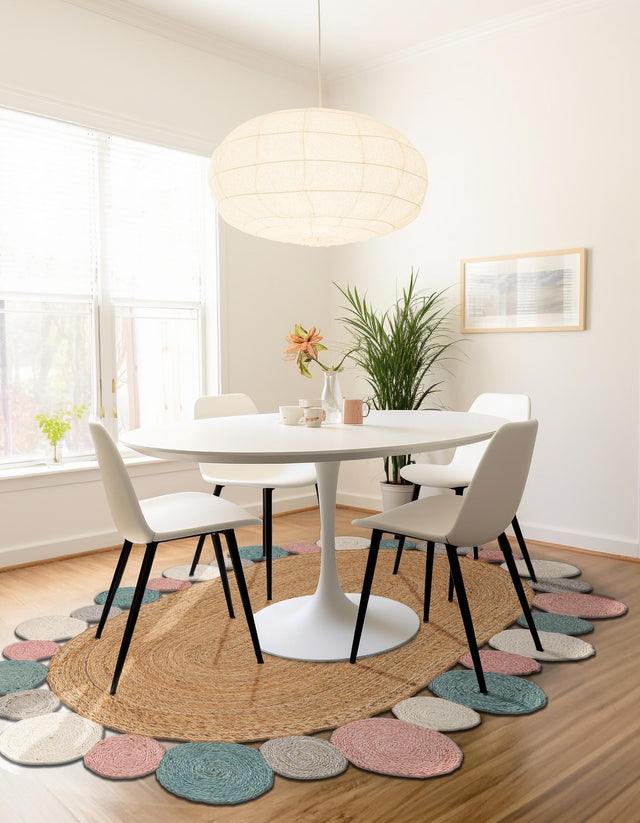 Multicolor 2' x 3' 1 Braided Jute Oval Rug