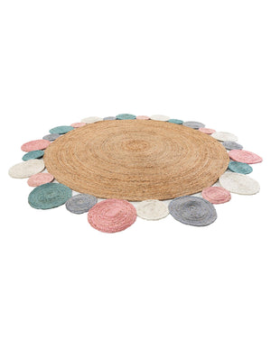 Multicolor 8' x 8' Braided Jute Round Rug