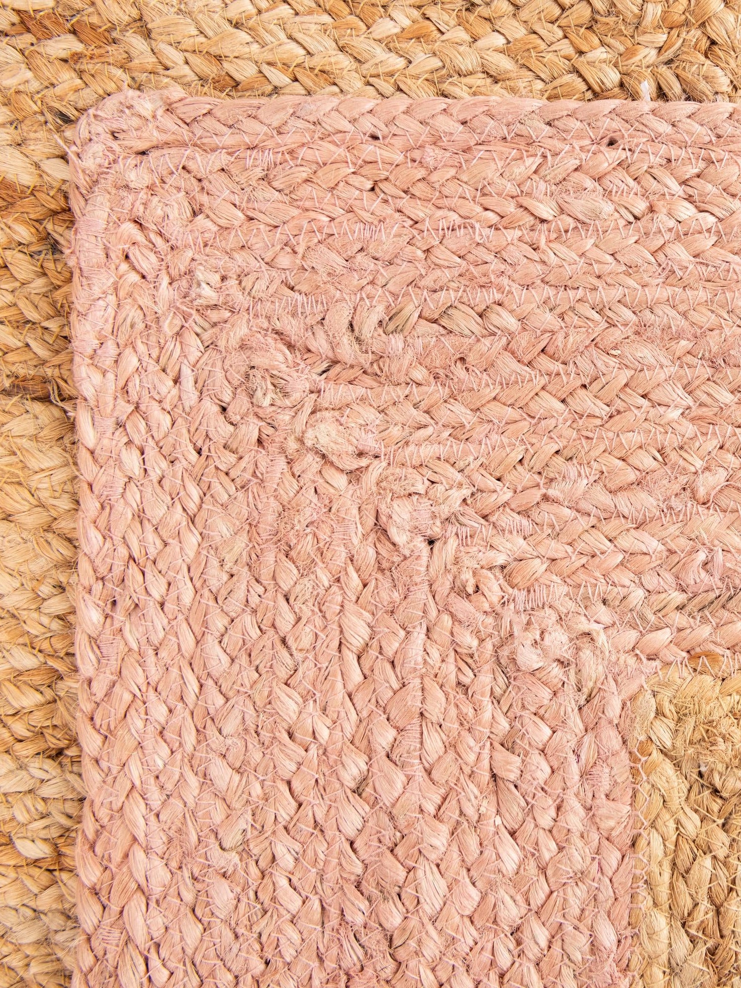Pink White Natural 5' 1 x 8' Braided Jute Rectangle Area Rug 100% Jute Hand Braided Natural Eco-Friendly Boho Style Carpet for Living Rooms Dining Office Space Dorms for Sale at Rug Engine