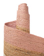 Pink White Natural 8' x 10' Braided Jute Rectangle Rug