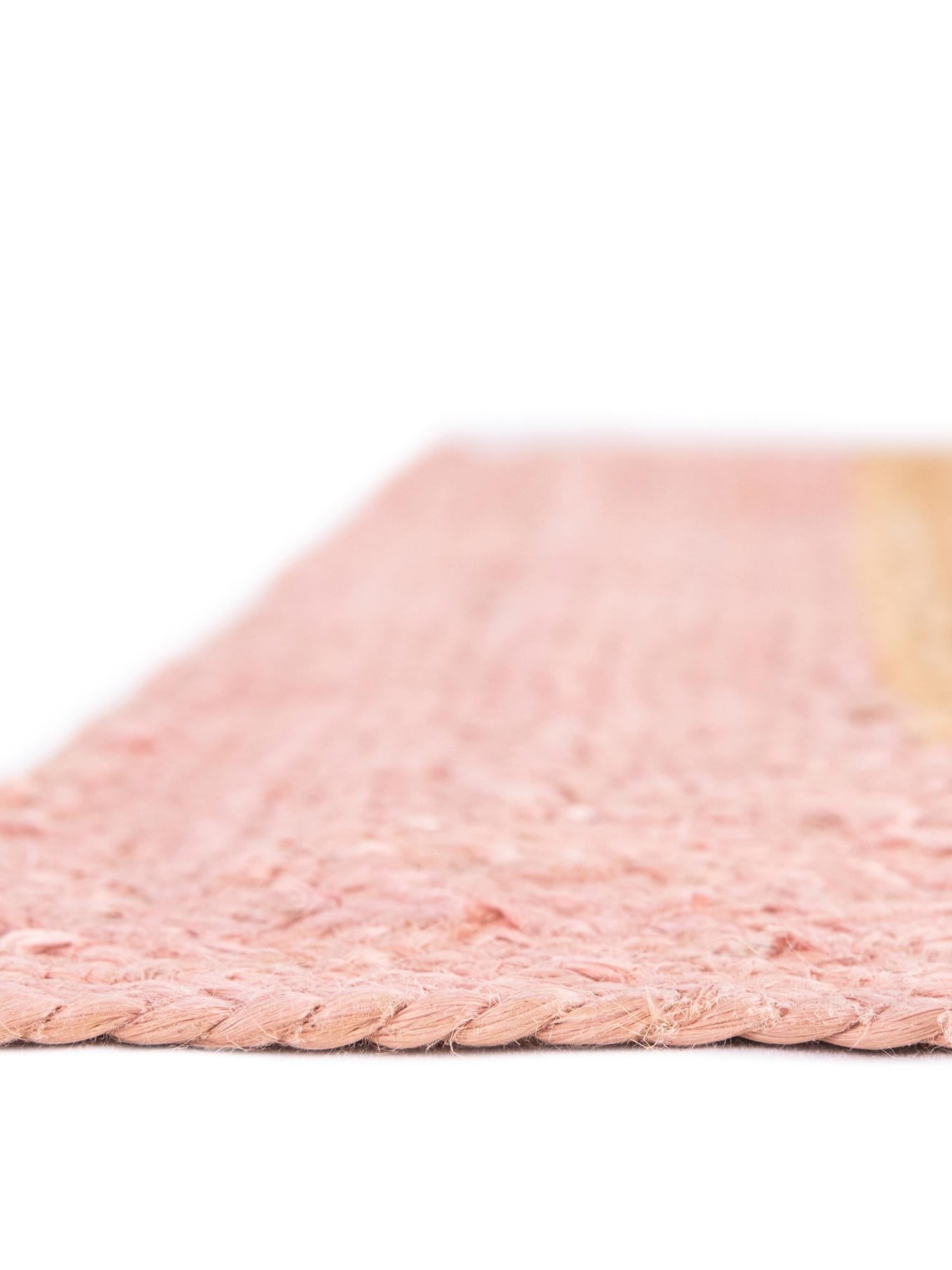 Pink White Natural 2' x 6' 1 Braided Jute Runner Area Rug 100% Jute Hand Braided Natural Eco-Friendly Boho Style Carpet for Living Rooms Dining Office Space Dorms for Sale at Rug Engine