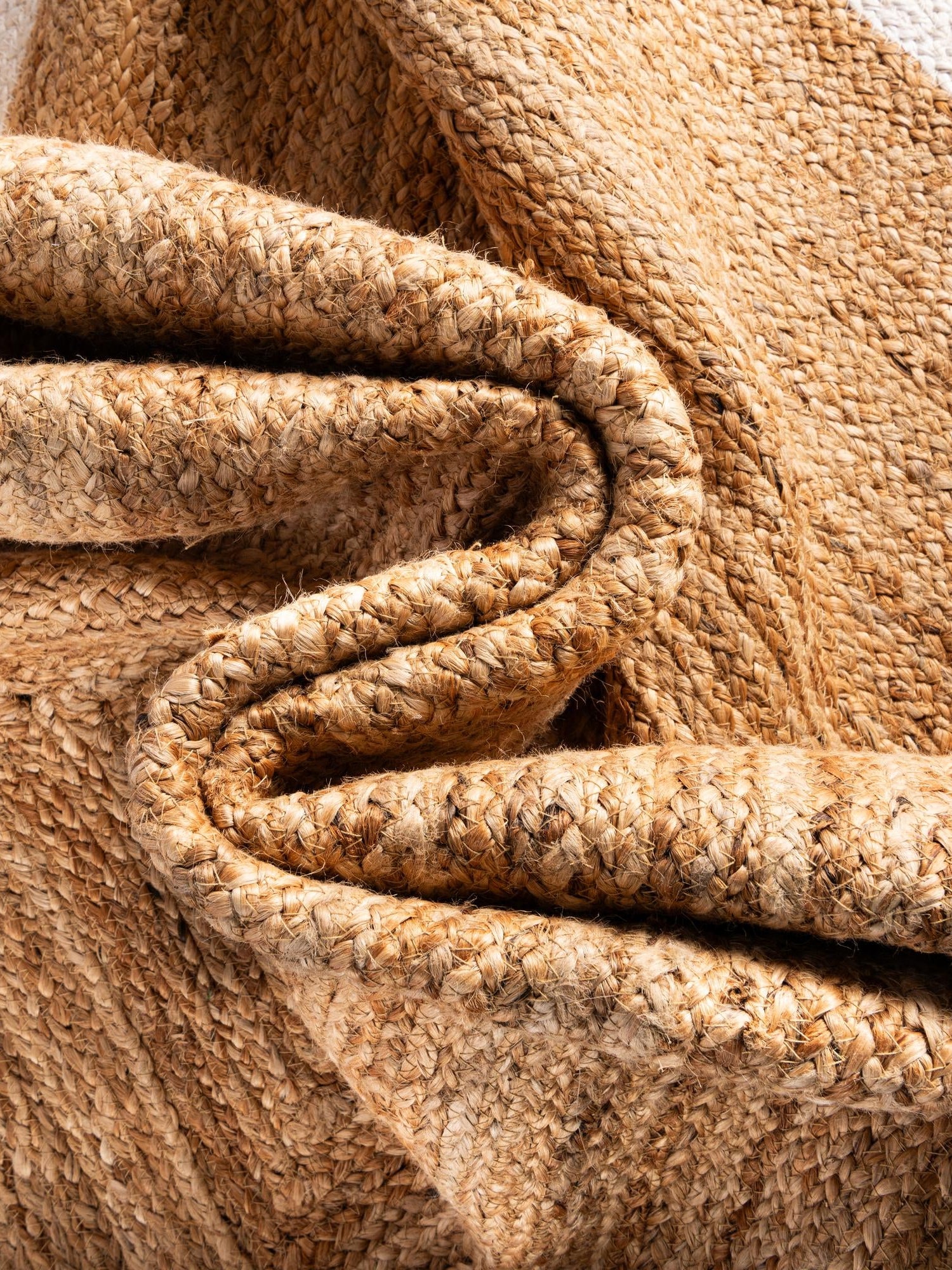 Navy Blue White Natural 6' 1 x 6' 1 Braided Jute Round Area Rug 100% Jute Hand Braided Natural Eco-Friendly Boho Style Carpet for Living Rooms Dining Office Space Dorms for Sale at Rug Engine