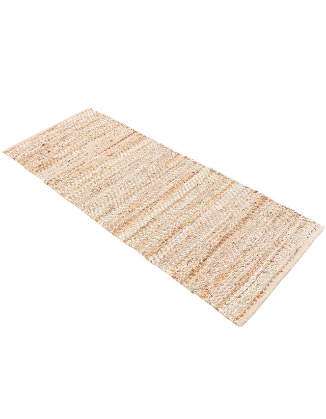 Natural 2' x 5' 1 Leather Metallic Jute Runner Area Rug Hand Woven All Natural Jute & Leather Unique Carpet for Living Rooms, Bedroom, Office, Kitchen, Dorms for Sale at Rug Engine
