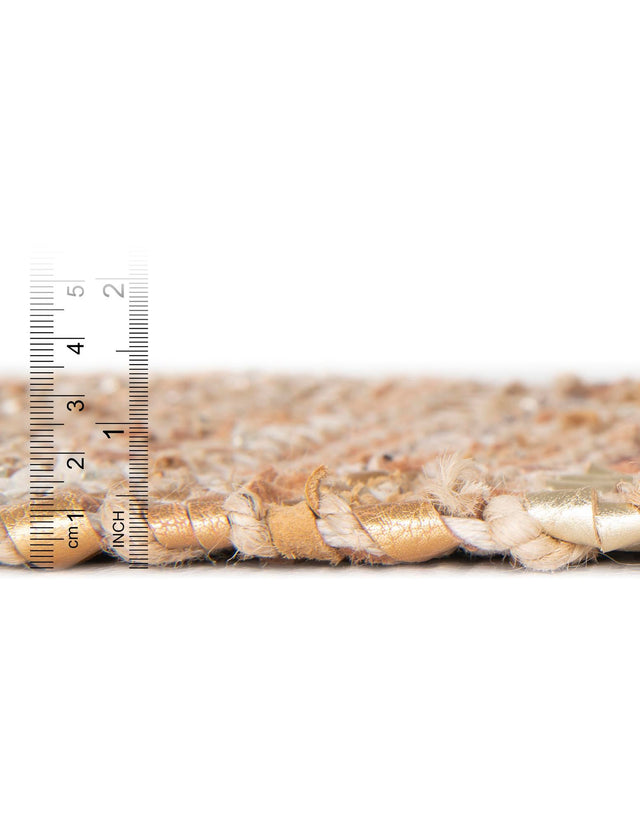 Natural 2' x 3' 1 Leather Metallic Jute Rectangle Area Rug Hand Woven All Natural Jute & Leather Unique Carpet for Living Rooms, Bedroom, Office, Kitchen, Dorms for Sale at Rug Engine