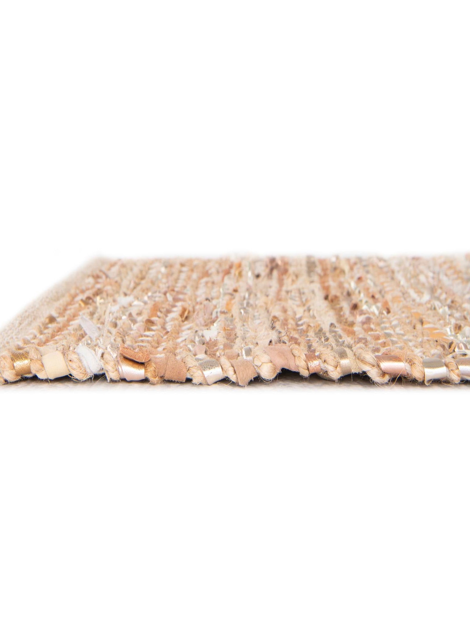 Natural 2' x 3' 1 Leather Metallic Jute Rectangle Area Rug Hand Woven All Natural Jute & Leather Unique Carpet for Living Rooms, Bedroom, Office, Kitchen, Dorms for Sale at Rug Engine