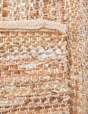 Natural 2' x 5' 1 Leather Metallic Jute Runner Area Rug Hand Woven All Natural Jute & Leather Unique Carpet for Living Rooms, Bedroom, Office, Kitchen, Dorms for Sale at Rug Engine