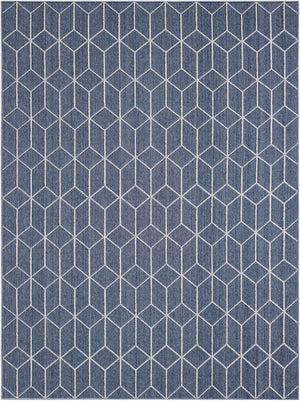 Navy Blue 10' x 14' 1 Symphony Outdoor Rectangle Area Rug Weather Resistant for Patio, Deck, Terrace, Balcony, Porch Durable Outside Carpet for Sale at Rug Engine