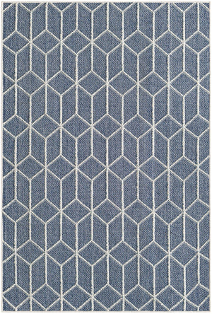 Navy Blue 4' 1 x 6' 1 Symphony Outdoor Rectangle Area Rug Weather Resistant for Patio, Deck, Terrace, Balcony, Porch Durable Outside Carpet for Sale at Rug Engine
