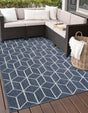 Navy Blue 10' x 14' 1 Symphony Outdoor Rectangle Area Rug Weather Resistant for Patio, Deck, Terrace, Balcony, Porch Durable Outside Carpet for Sale at Rug Engine